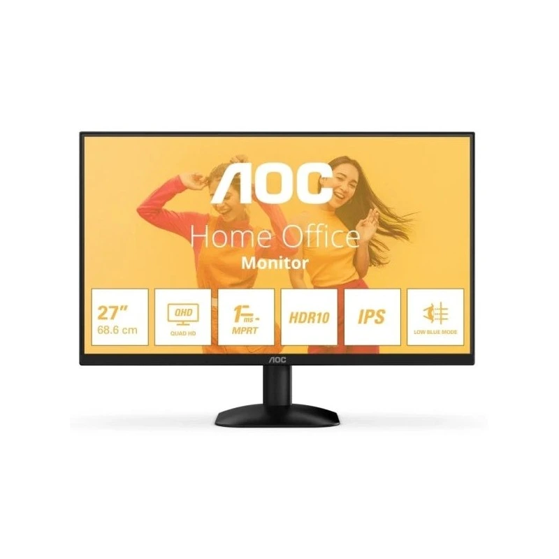 AOC Q27B35E Monitor 27" LED IPS QHD 75Hz HDR10 - Respuesta 1ms - HDMI, DisplayPort - VESA 100x100mm - Color Negro