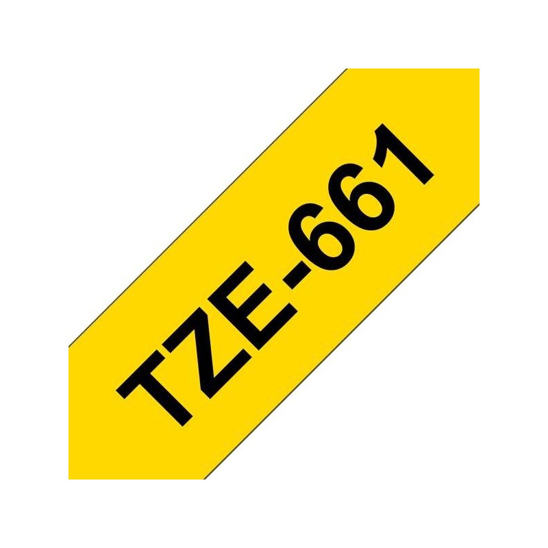 Brother TZe661 Cinta Laminada Generica de Etiquetas - Texto negro sobre fondo amarillo - Ancho 36mm x 8 metros