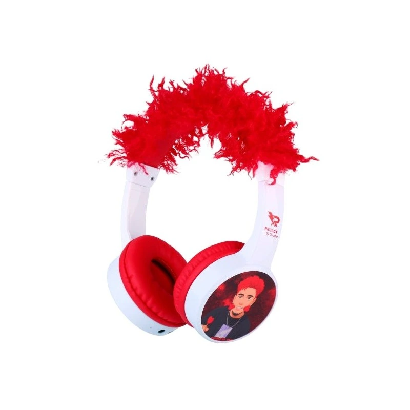 Redlox by Chuster Tuber Écouteurs Bluetooth 5.3 avec Poils - Haut-parleur 30mm - Batterie 200mAh - Autonomie jusqu'à 24h