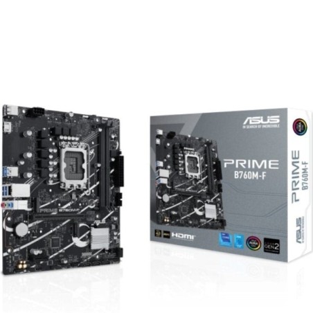 Asus PRIME B760M-F Motherboard 2xDDR5 M.2, PCIe 4.0, SATA III, HDMI, MicroATX