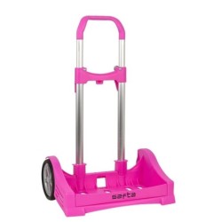 Safta Evolution Backpack Trolley - Universal Fit - 14cm Anti-vibration Wheels - Aluminium/PP - 40x85x28cm - Magenta Colour