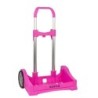 Safta Evolution Carro Porta-Mochilas- Fixação Universal - Rodas de 14cm Antivibração - Alumínio/PP - 40x85x28cm - Cor Magenta