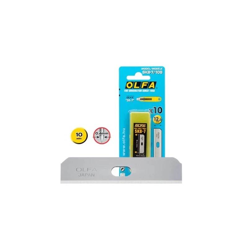 Olfa Pack of 10 Replacement Blades for Olfa SK-7 Cutters - Stainless Steel