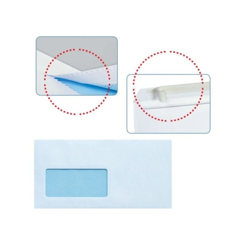Sam Pack de 500 Enveloppes Américaines en Papier Offset 90g avec Fenêtre à Gauche - Dimensions 115x225mm - Spéciale pour