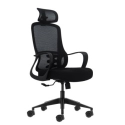 Oqonos Cherg 004 Silla de Oficina Ergonomica con Reposacabezas Cervical Ajustable, Respaldo de Malla Transpirable, Piston de