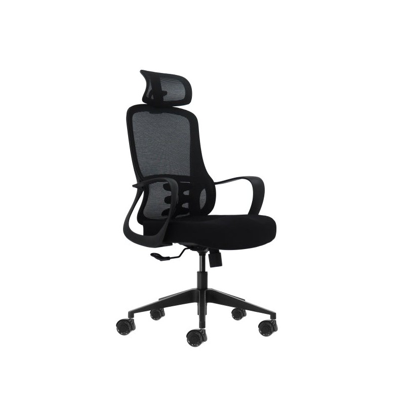 Oqonos Cherg 004 Cadeira de Escritório Ergonómica com Apoio de Cabeça Cervical Ajustável, Encosto em Malha Respirável, Pistão a
