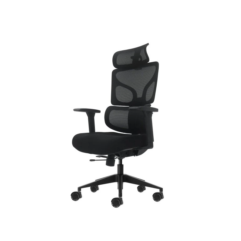 Oqonos Cherg 010 Silla de Oficina Ergonomica con Reposacabezas Cervical Ajustable, Respaldo y Asiento de Malla Elastica