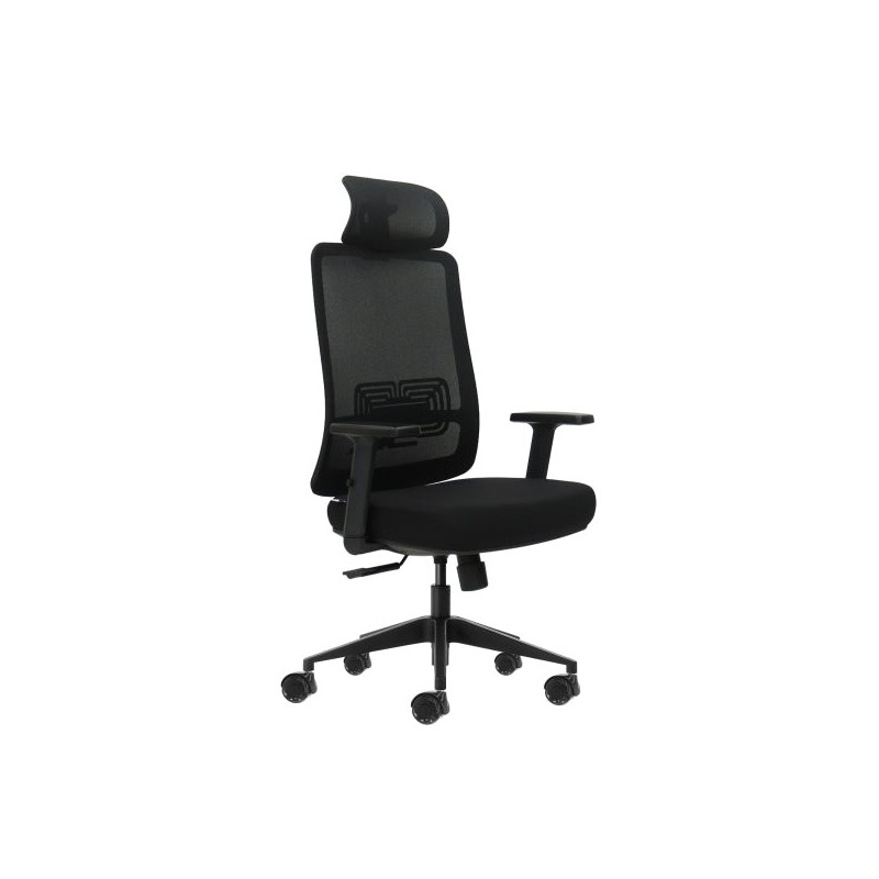 Oqonos Cherg 016 Silla de Oficina Ergonomica con Reposacabezas Cervical Ajustable, Tejido Impermeable, Mecanismo