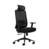 Oqonos Cherg 016 Cadeira de Escritório Ergonómica com Reposacabezas Cervical Ajustável, Tecido Impermeable, Mecanismo
