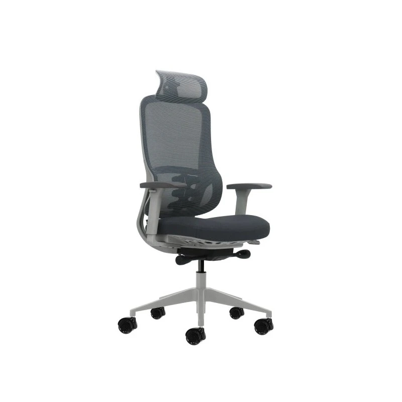 Oqonos Cherg 022 Silla de Oficina Ergonomica con Reposacabezas Cervical Ajustable, Mecanismo Autobalanceado, Reposabrazos 4D