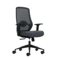 Oqonos Cherg 002 Silla de Oficina Ergonomica con Soporte Lumbar Ajustable en Altura y Profundidad, Respaldo de Malla