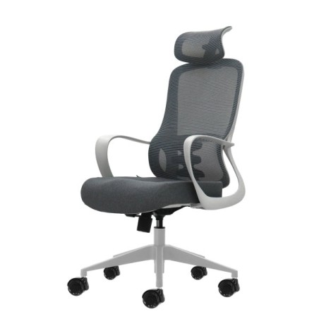 Oqonos Cherg 008 Silla de Oficina Ergonomica con Reposacabezas Cervical Ajustable, Respaldo de Malla Transpirable, Piston de