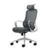 Oqonos Cherg 008 Chaise de Bureau Ergonomique avec Appui-tête Cervical Réglable, Dossier en Maille Respirante, Vérin à Gaz
