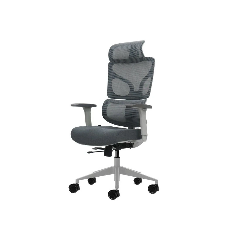 Oqonos Cherg 014 Silla de Oficina Ergonomica con Reposacabezas Cervical Ajustable, Respaldo y Asiento de Malla Elastica
