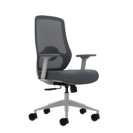 Oqonos Cherg 026 Silla de Oficina Ergonomica con Soporte Lumbar Ajustable en Altura y Profundidad, Reposabrazos 4D, Piston de