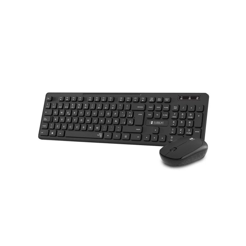 Subblim Combo Business Slim Silencioso Inalambrico 2.4G - Teclado y Raton Ergonomicos - Conexion Plug & Play - Resistente a