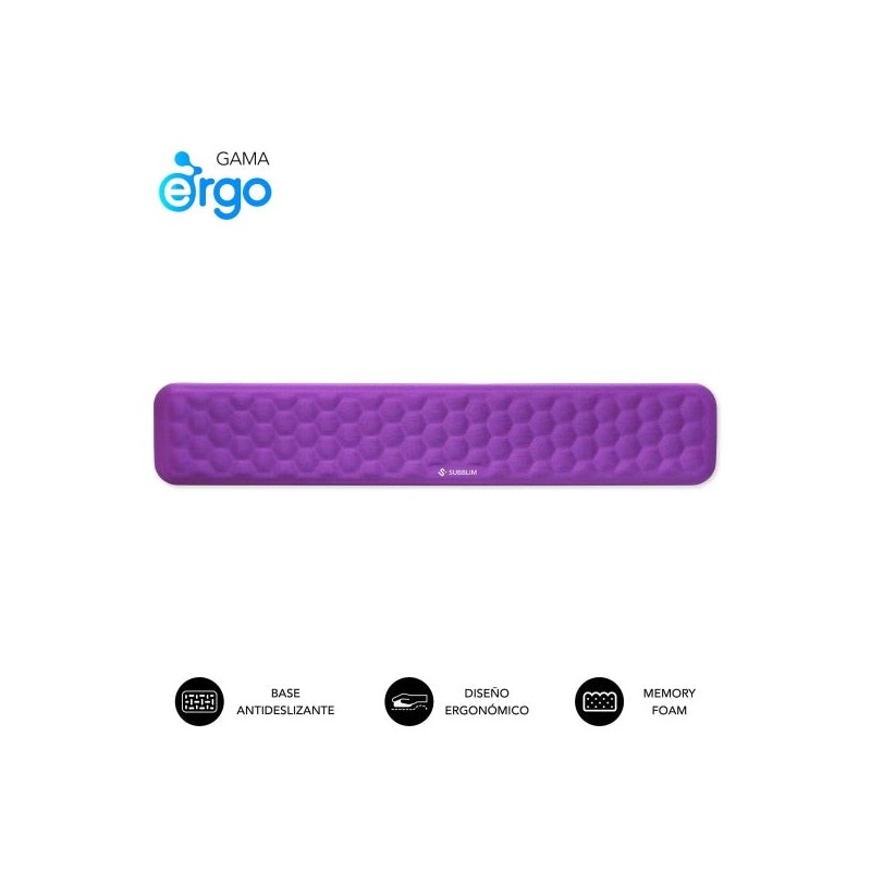 Subblim Ergo Airpadding Reposamuñecas para Teclado - Espuma Viscoelastica 65D - Tejido AirMesh Transpirable - Base