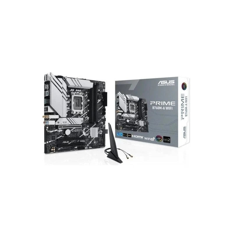 Asus Prime B760M-A WiFi Intel LGA1700 Motherboard 4x DDR5 - HDMI, M.2, PCIe4.0, 4x Sata III, USB 3.2, MicroATX