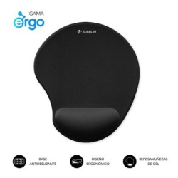 Subblim Ergo Neogel Alfombrilla Ergonomica para Raton - Espuma Elastica - Microtexturizada Impermeable - Base Antideslizante