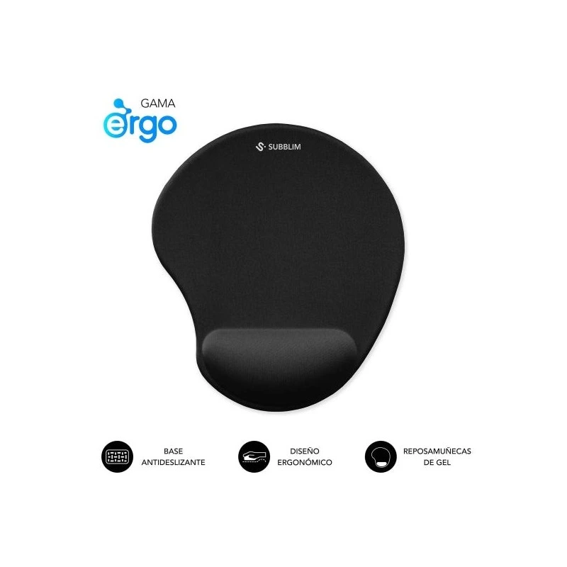 Subblim Ergo Neogel Tapete Ergonómico para Rato - Espuma Elástica - Microtexturizado Impermeável - Base Antiderrapante - Cor