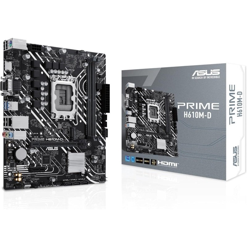 Asus Prime H610M-D Placa Base Intel1700 2x DDR5 - HDMI, M.2, PCIe3.0, 4x Sata III, USB 3.2, MicroATX