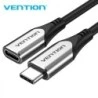 Vention Cabo Extensor USB-C 3.1 Macho a USB-C Fêmea - 1m - Cor Cinzento