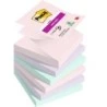 Post-It Super Sticky Pack de 6 Blocos de 90 Notas Autocolantes Reposicionáveis - Forma Quadrada - 76x76mm - em Zig-Zag - Cores