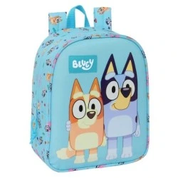 Safta Bluey Nursery Backpack - Trolley-adaptable - Carry Handle - 22x27x10cm - Light Blue Colour