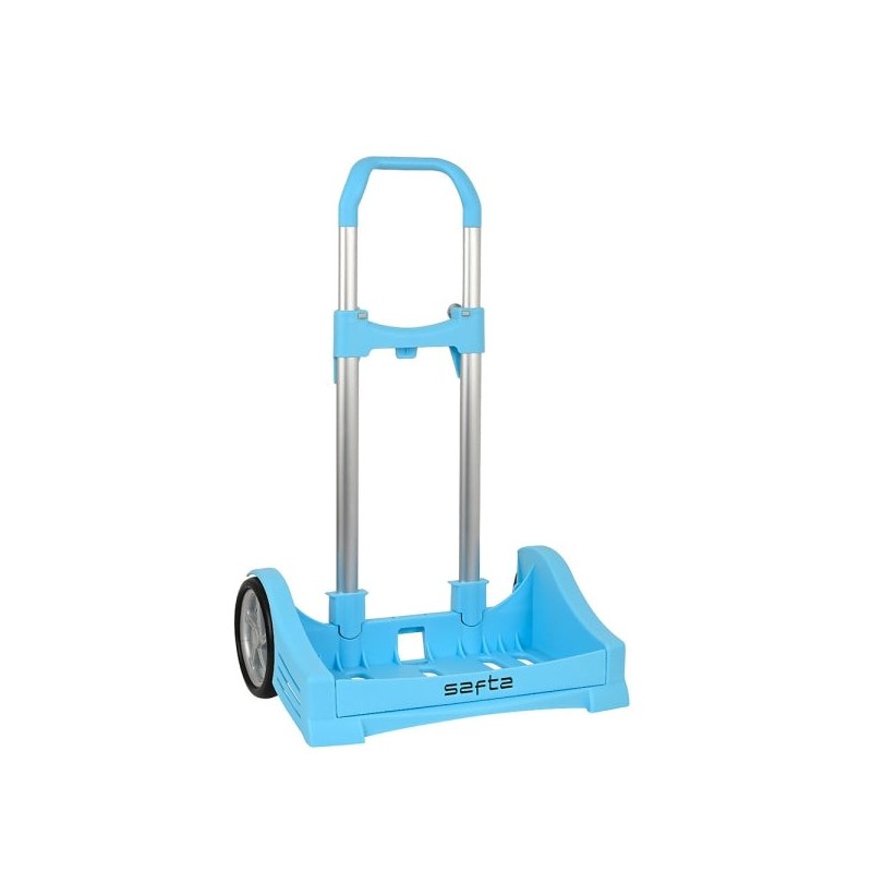Safta Evolution Backpack Trolley - Universal Fit - 14cm Anti-vibration Wheels - Aluminium/PP - 40x85x28cm - Light Blue Colour
