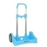 Safta Evolution Backpack Trolley - Universal Fit - 14cm Anti-vibration Wheels - Aluminium/PP - 40x85x28cm - Light Blue Colour