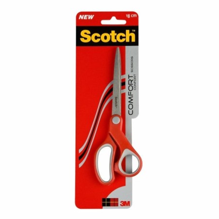 Scotch Tesoura Ergonómica 20cm - Aço Inoxidável - Cabo Ergonómico - Cor Vermelho