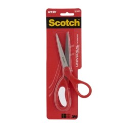 Scotch Universal Scissors 18cm - Stainless Steel - Ergonomic Handle - Red Colour