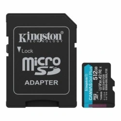 Kingston Cartão Micro SDXC 512GB UHS-I U3 V30 Classe 10 200MB/s Canvas Go Plus com Adaptador