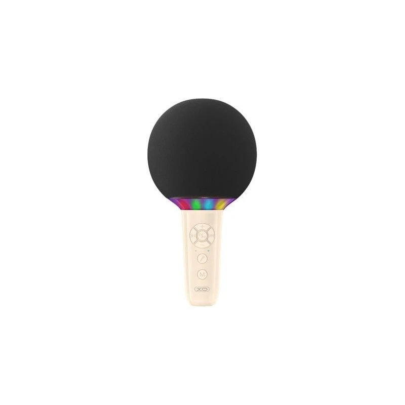 XO BE50 Microfone Sem Fios - Karaoke - 5W - Bluetooth 5.3 - Iluminação LED - Autonomia Máxima 3h - Cor Bege