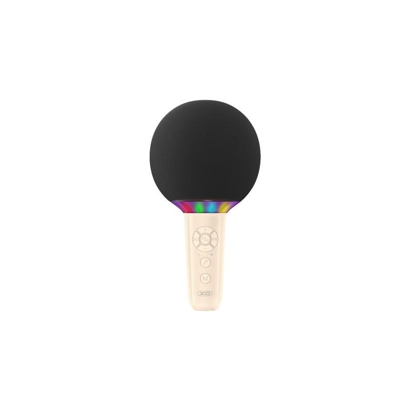 XO BE50 Wireless Microphone - Karaoke - 5W - Bluetooth 5.3 - LED Lighting - Maximum Battery Life 3h - Beige Color