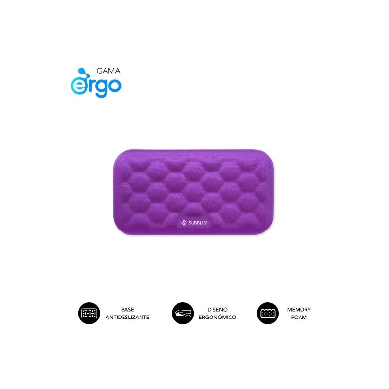 Subblim Ergo Airpadding Reposamuñecas para Raton - Espuma Viscoelastica 65D - Tejido AirMesh Transpirable - Base Antideslizante