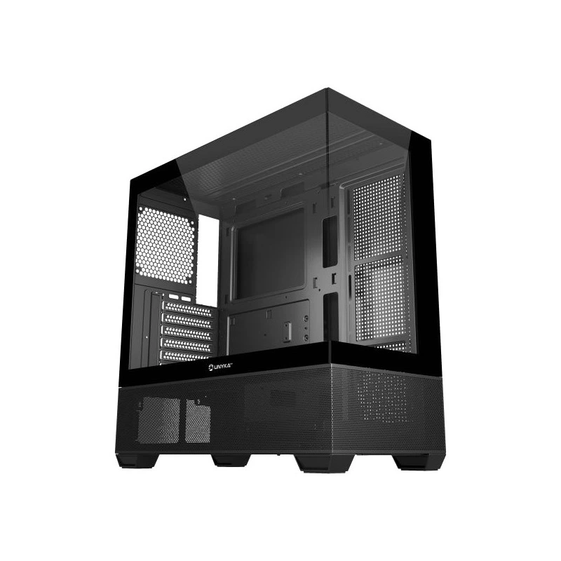 Unykach Revelat Black Boîtier ATX, Micro ATX, ITX - Panneaux Avant et Latéral en Verre Trempé - 3.5", 2.5" - USB-A 3.0, USB-C