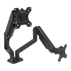 Unykach UK1479 Desk Mount with Articulated Arm for 2 13"-32" Monitors - Swivel, Gas Spring - Cable Management - Max Weight 10kg
