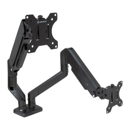 Unykach UK1479 Desk Mount with Articulated Arm for 2 13"-32" Monitors - Swivel, Gas Spring - Cable Management - Max Weight 10kg