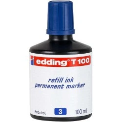 Edding T100 Refill Bottle for Permanent Marker - 100ml Capacity - Blue