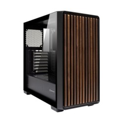 Unykach Revelat Madeira Black Boîtier ATX, Micro ATX, ITX - Panneau Latéral en Verre Trempé et Façade en Lattes de Bois