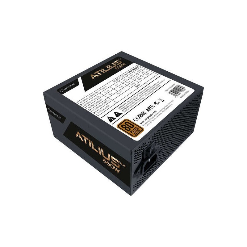 Unykach Atilius 2.0 Black 650W 80 Plus Bronze Fonte de Alimentação 650W ATX 2.3 - APFC - Ventoinha 120mm