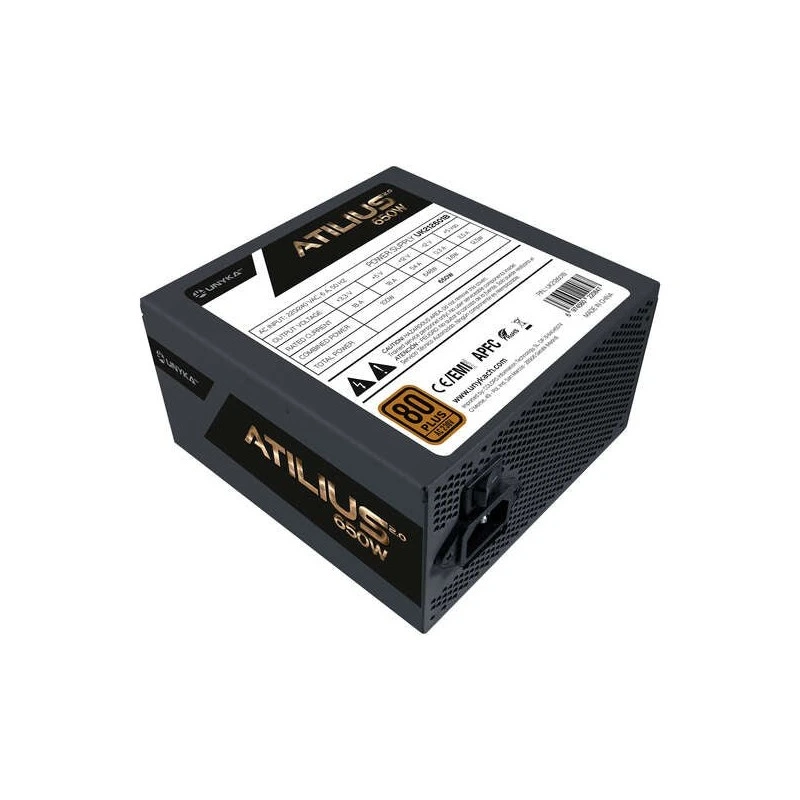Unykach Atilius 2.0 Black 650W 80 Plus Bronze Fuente de Alimentacion 650W ATX 2.3 - APFC - Ventilador 120mm