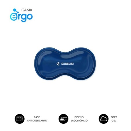 Subblim Ergo Crystal Flex Reposamuñecas para Raton - Gel Refrigerante Autoajustable - Diseño Ondulado Ergonomico - Base