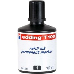 Edding T100 Refill Bottle for Permanent Marker - 100ml Capacity - Black