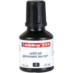 Edding T25 Refill Bottle for Permanent Marker - 30ml Capacity - Black
