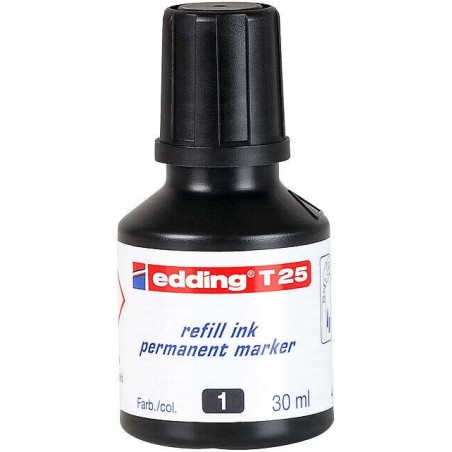 Edding T25 Refill Bottle for Permanent Marker - 30ml Capacity - Black