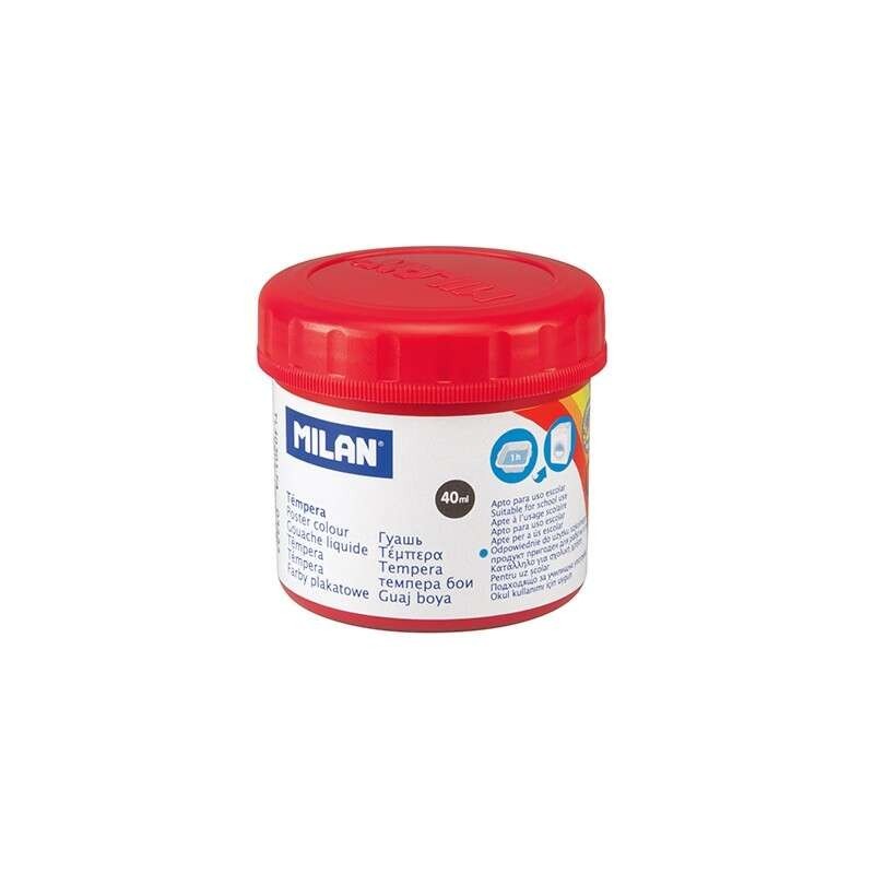 Milan Pot de Gouache 40ml - Séchage Rapide - Mélangeable - Couleur Rouge Vermillon