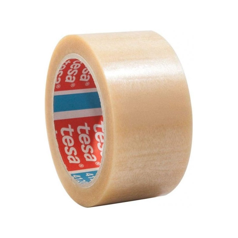 Tesa 4120 Fita de Embalar Standard 50mm x 66 Metros - Fabricada em PVC - Adesivo de Borracha Natural - Transparente