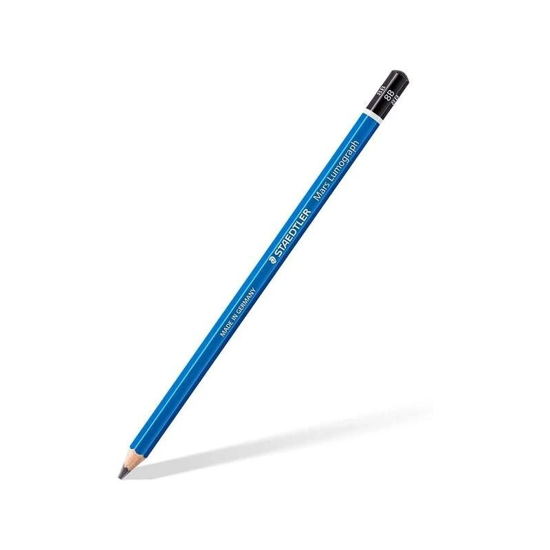Staedtler Mars Lumograph 100 Hexagonal Graphite Pencil - 8B Lead - Break Resistant - Wood from Sustainable Forests